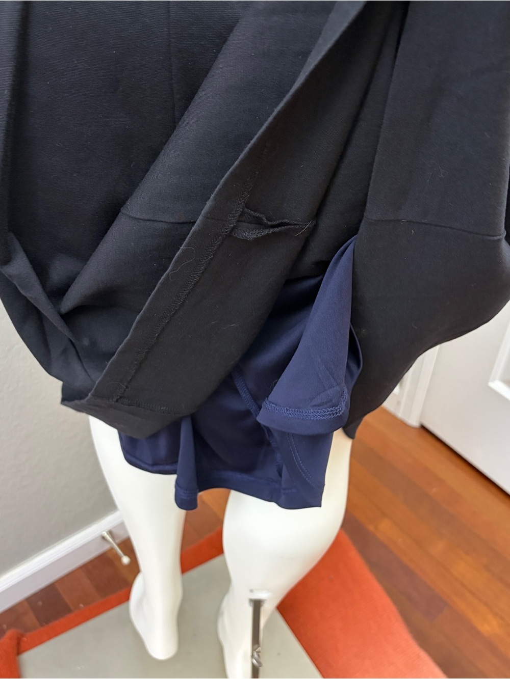 Boden Black/Navy Scoop Neck Long Sleeve Dress - Size 16 Long - Picture 7 of 9